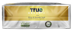 True Organic label detail showing organic ingredients and calcium