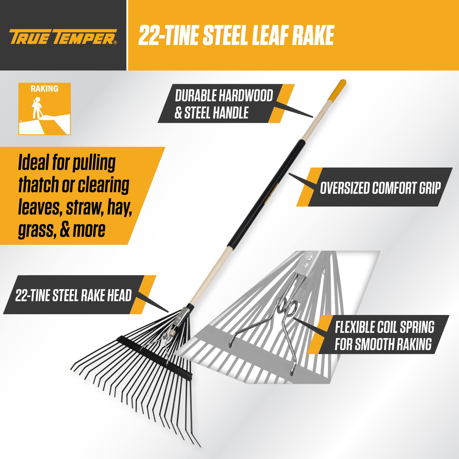 True Temper close-up of steel tines demonstrating durable flexibility