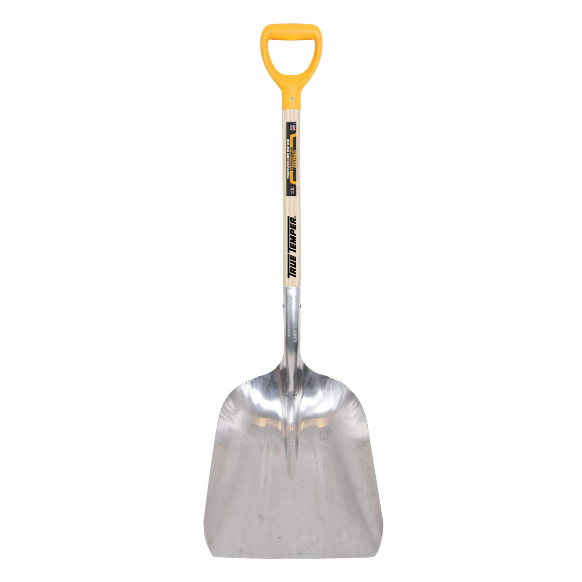 True Temper front view showing aluminum scoop and full size for easy loading