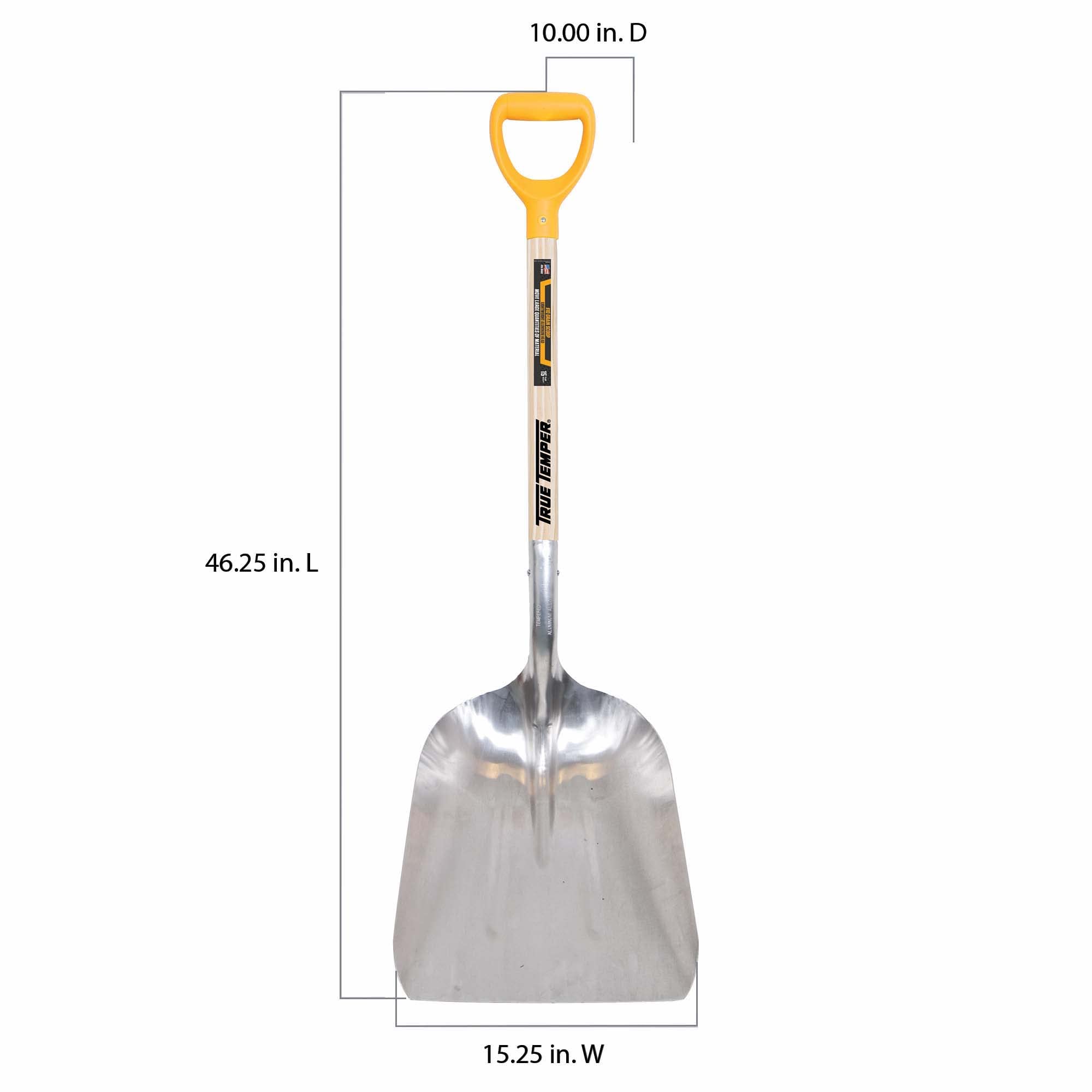 True Temper scoop in use moving feed demonstrating faster bulk handling