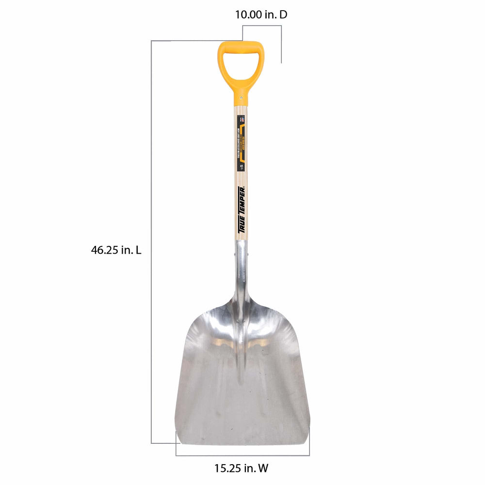 True Temper scoop in use moving feed demonstrating faster bulk handling