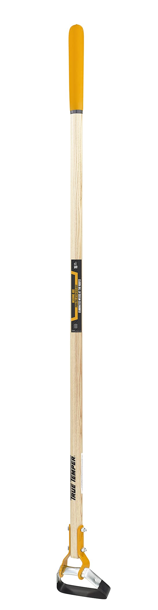 TRUE TEMPER scuffle hoe front view showing steel head and hardwood handle for efficient weeding