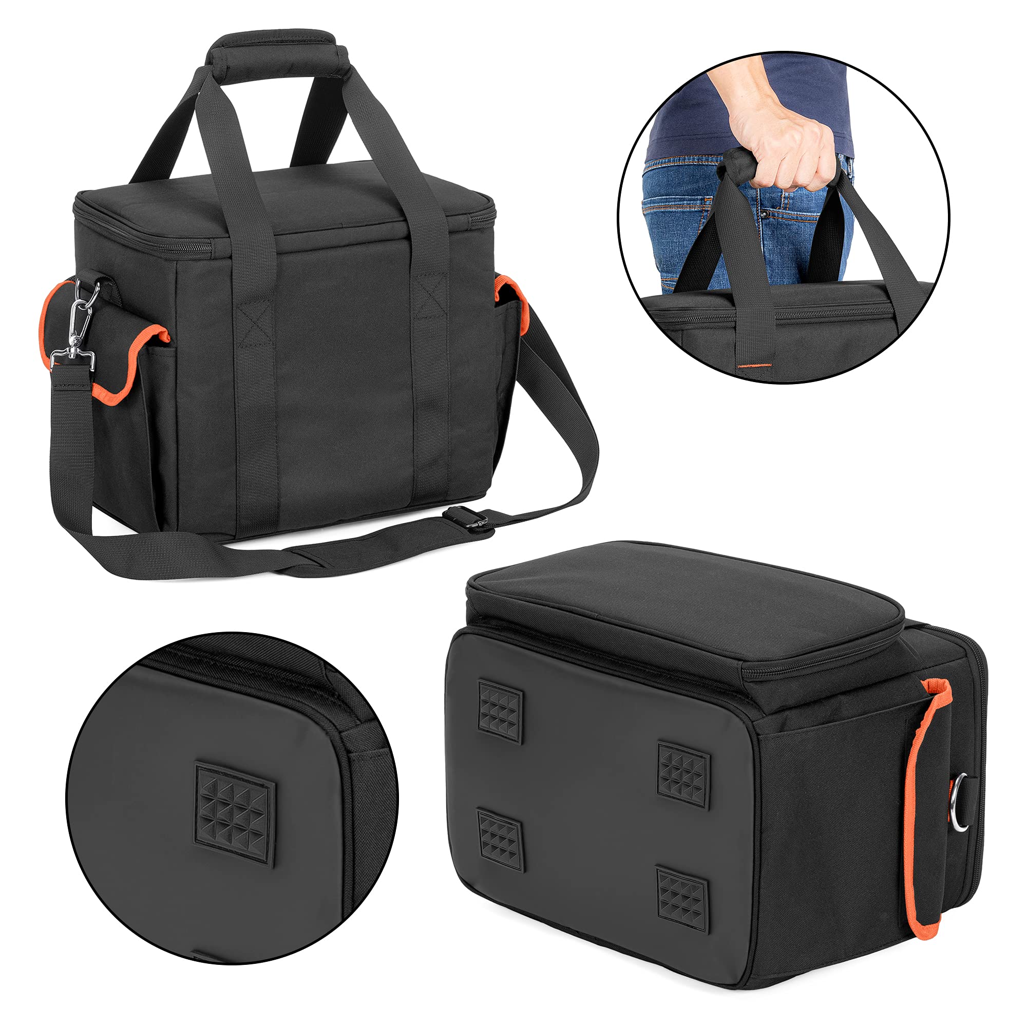 Trunab open main compartment holding ECOFLOW unit securely for protection