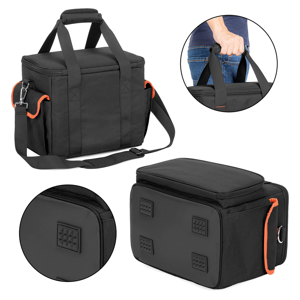 Trunab open main compartment holding ECOFLOW unit securely for protection