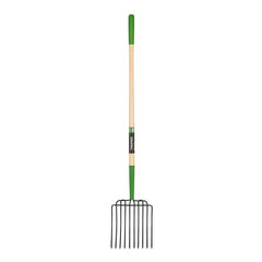 Truper 10-tine forged head front view showing durable tines and efficient pickup