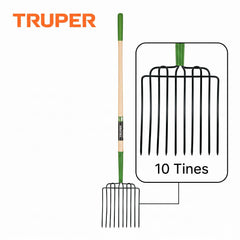 Truper ash handle close-up lacquered finish offering comfortable grip and protection
