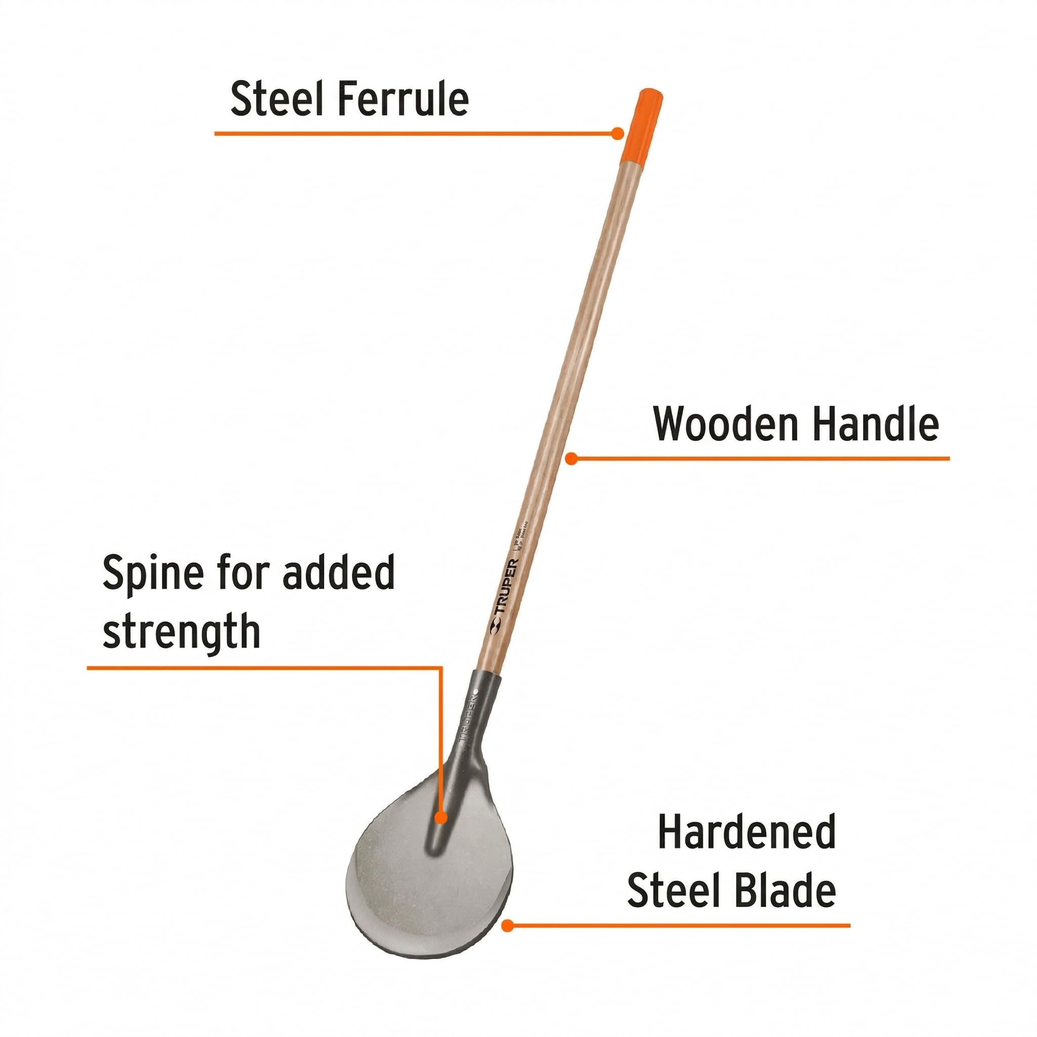 Truper coa hoe handle and ferrule for strong connection and better leverage