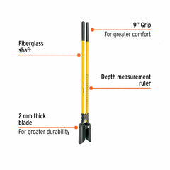 Truper in-use digging a fence post hole demonstrating efficiency and ergonomic grips