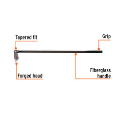 Truper hoe in garden use demonstrating reach and reduced back strain