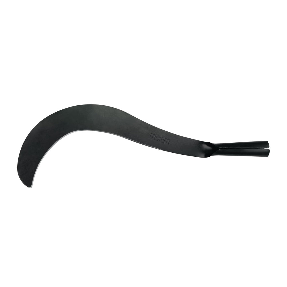 Truper machete head front view showing steel blade and mounting eye, durable replacement