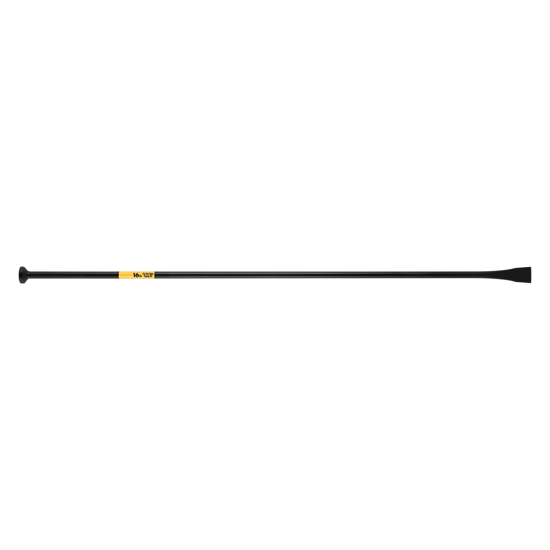 Truper post hole digger front view showing full 69-inch bar and durable finish for longevity