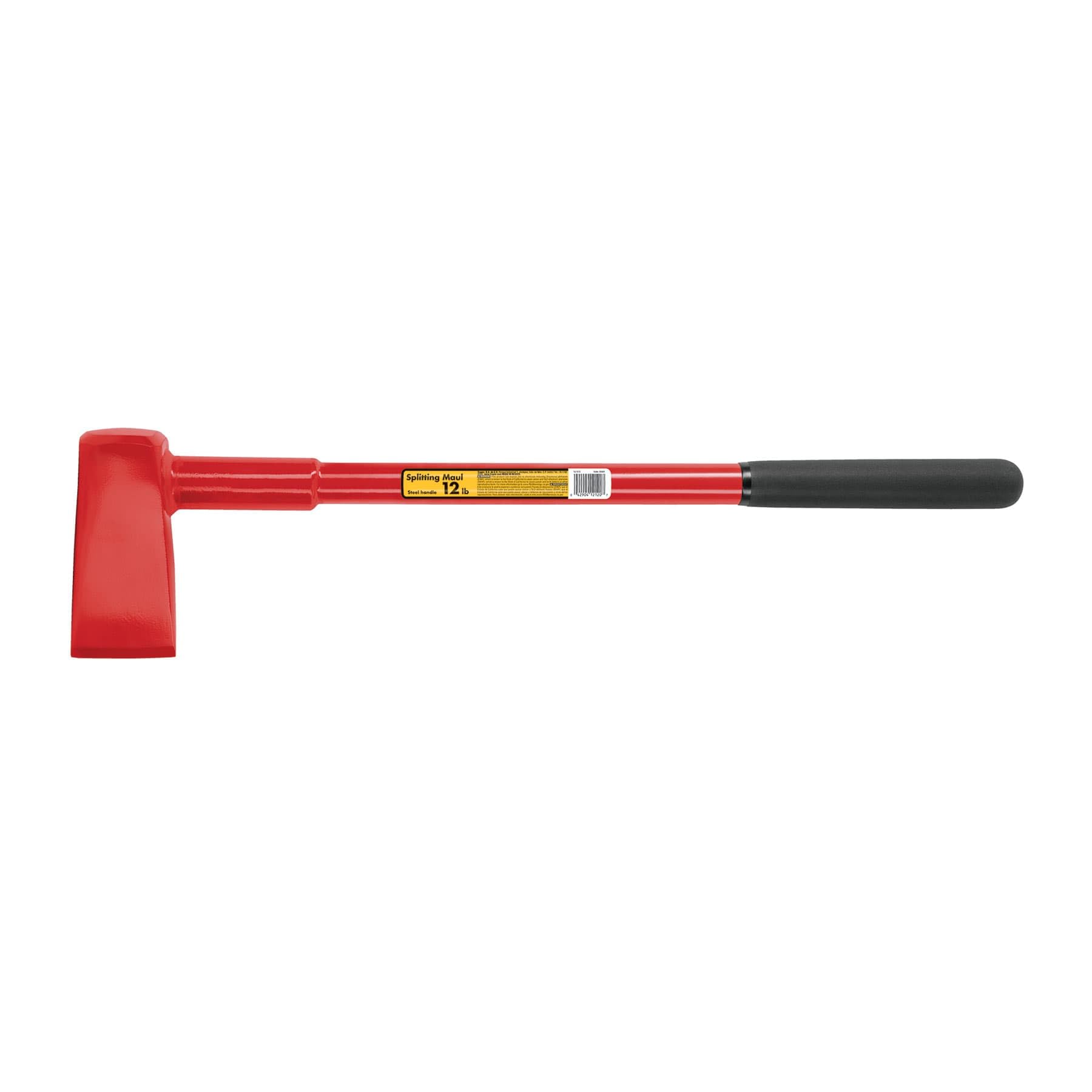 Truper splitting maul front view showing head and balanced design for efficient splitting