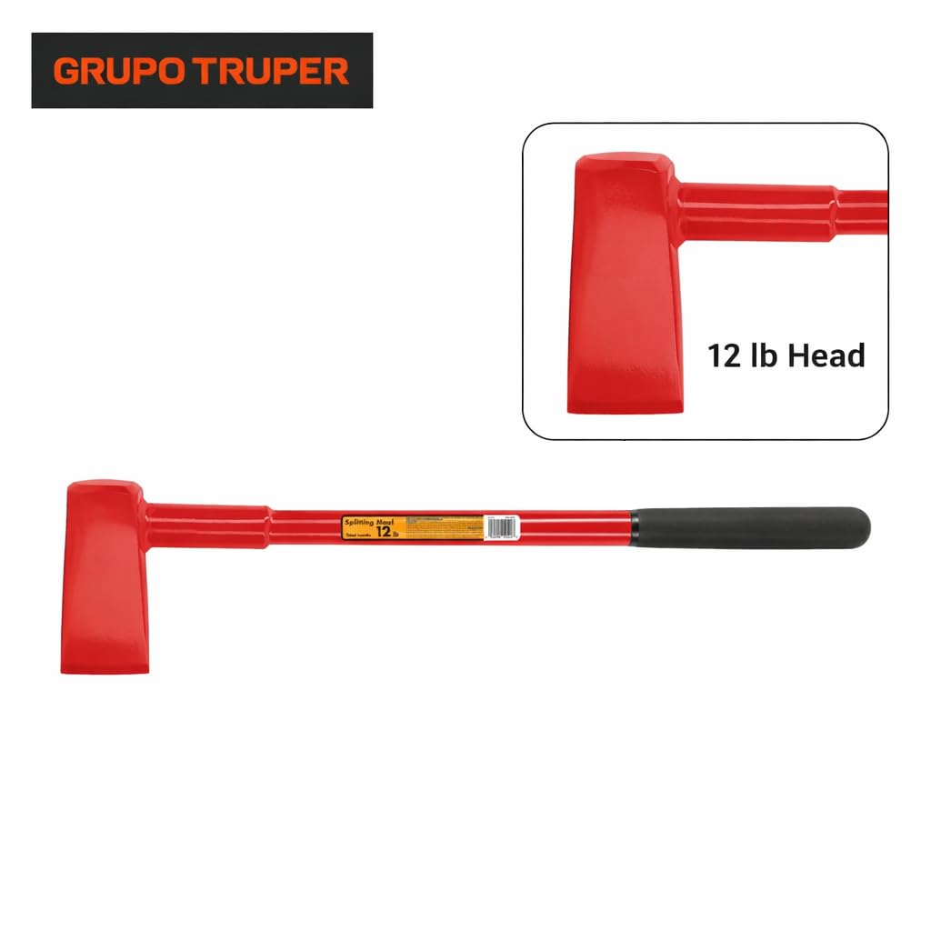 Truper handle and 9-inch cushion grip closeup offering secure, vibration-reducing hold