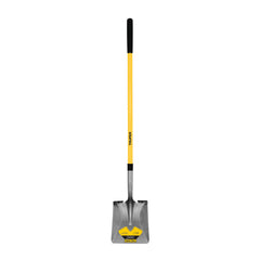 Truper Tru Pro front view of shovel showing square blade and full length, durable performance
