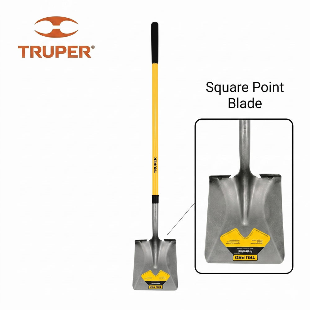 Truper Tru Pro 9-inch cushion grip and fiberglass handle for improved comfort and control