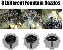 TRUPOW three fountain nozzles and 9W lamp displayed for versatile aesthetics
