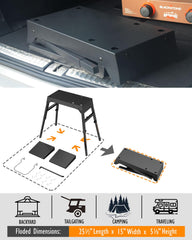 Trybuy installed with Blackstone griddle showing organized cooking setup