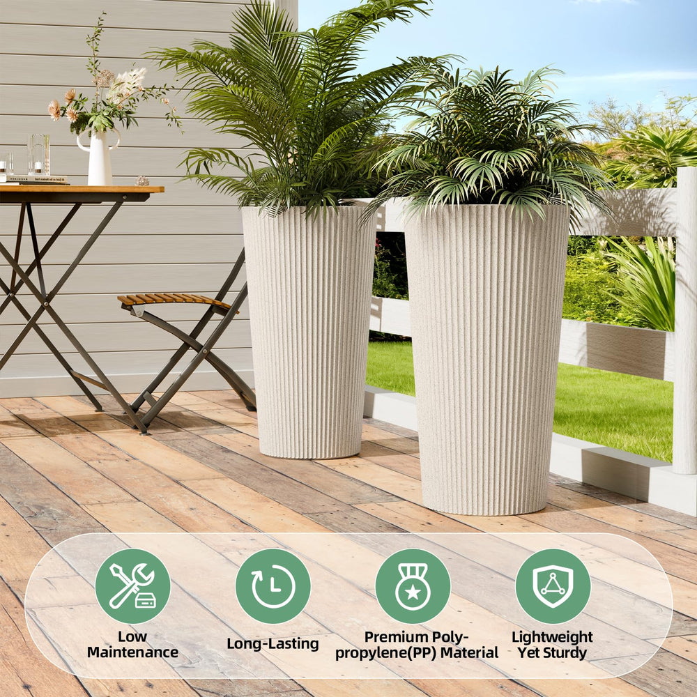 Trygoal planter in use on porch with greenery adding instant curb appeal