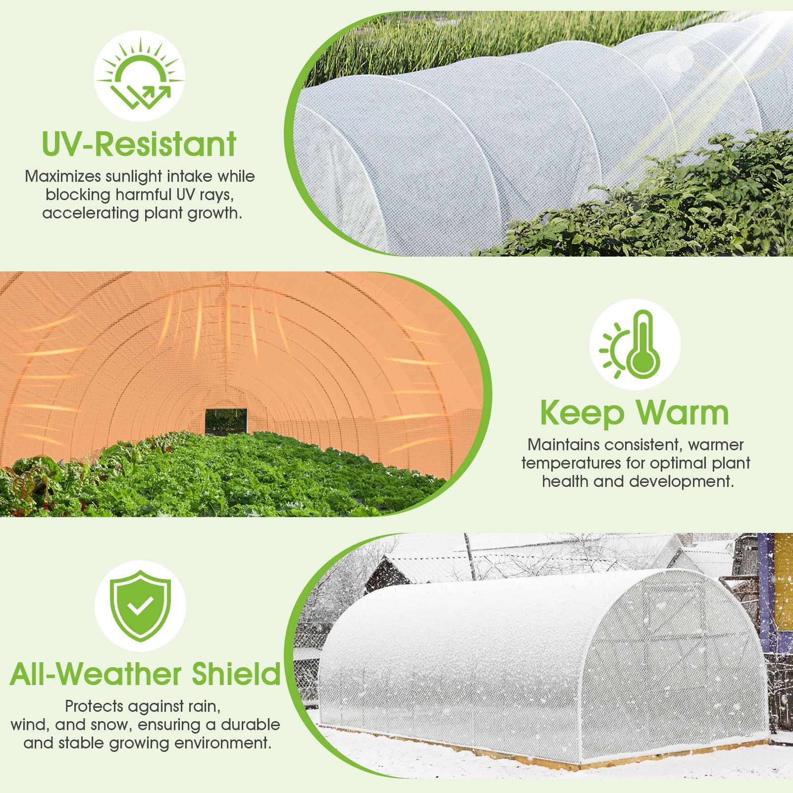 Tryitsbest clear material letting sunlight through to support plant growth