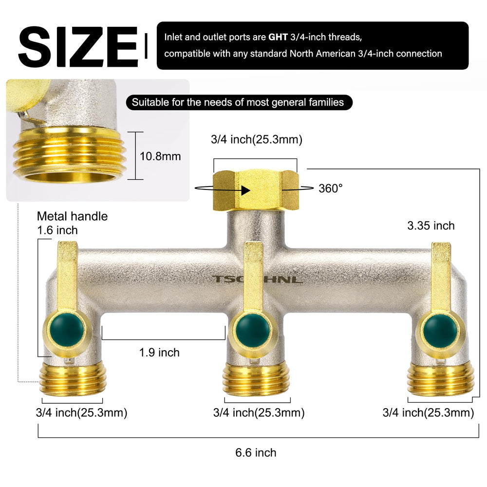 TSGOHNL close-up of extended metal handle demonstrating improved grip and easier valve control