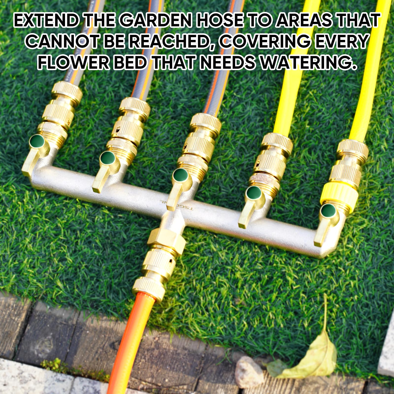 TSGOHNL in use with five hoses attached to water multiple zones at once