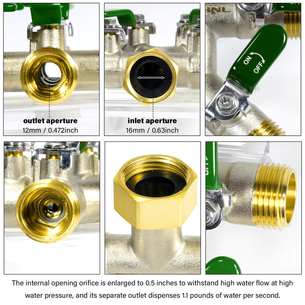TSGOHNL mounted on outdoor faucet running multiple hoses to streamline watering tasks