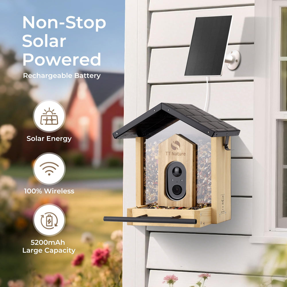 TT Nature feeder mounted in backyard illustrating natural placement benefit