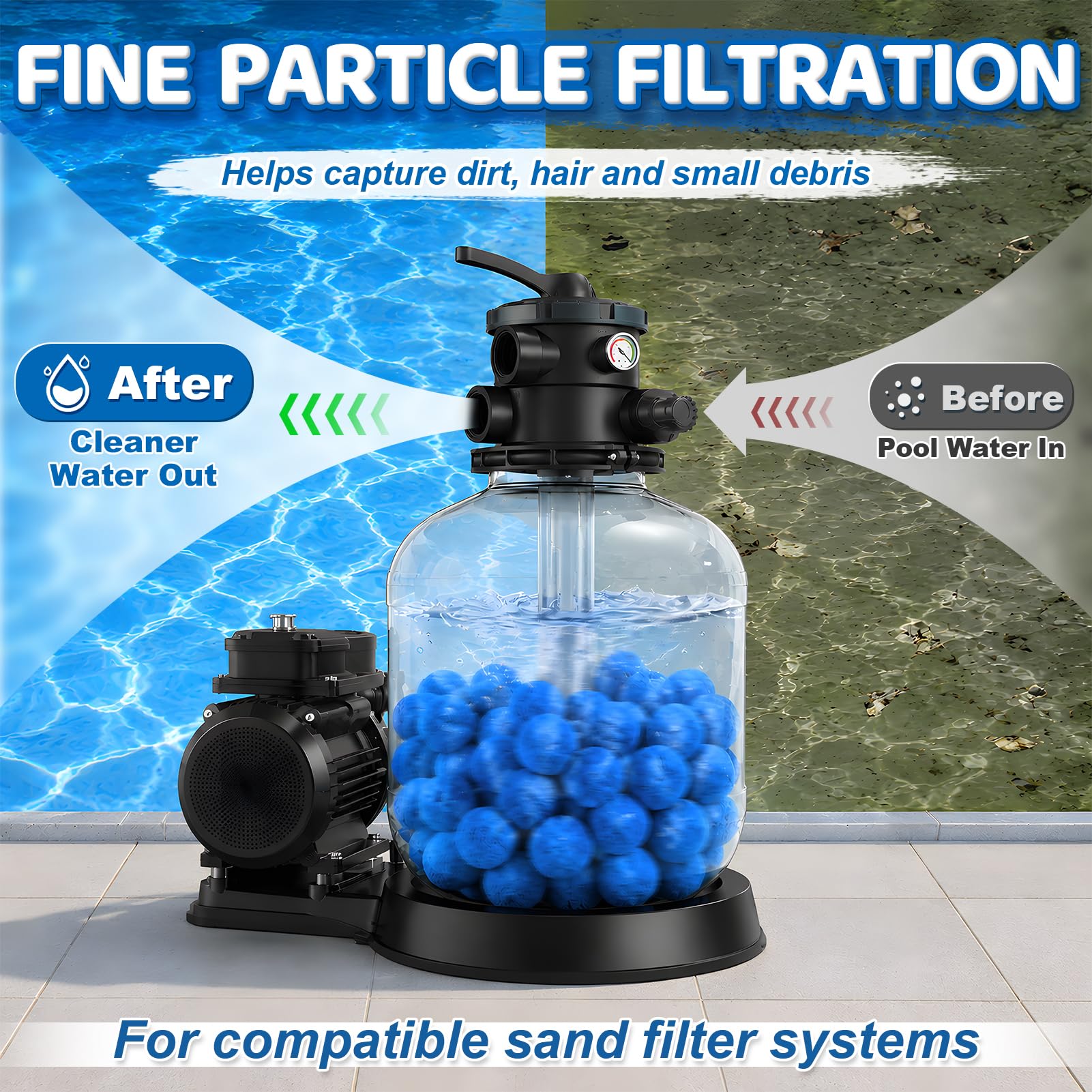 TTQ filter balls in hands showing light weight and convenient transport