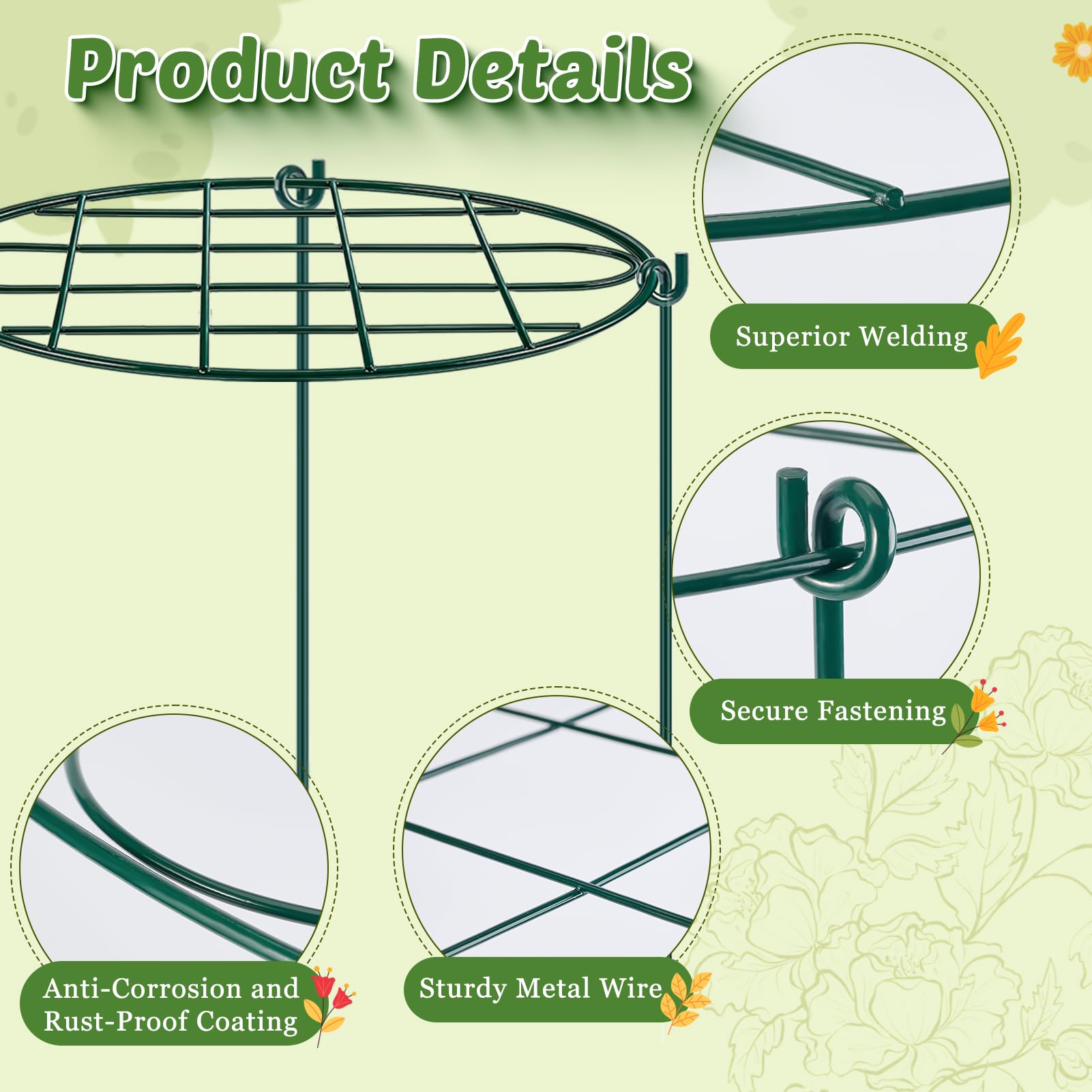 TTQ peony cage installed around flowering plant to prevent flopping