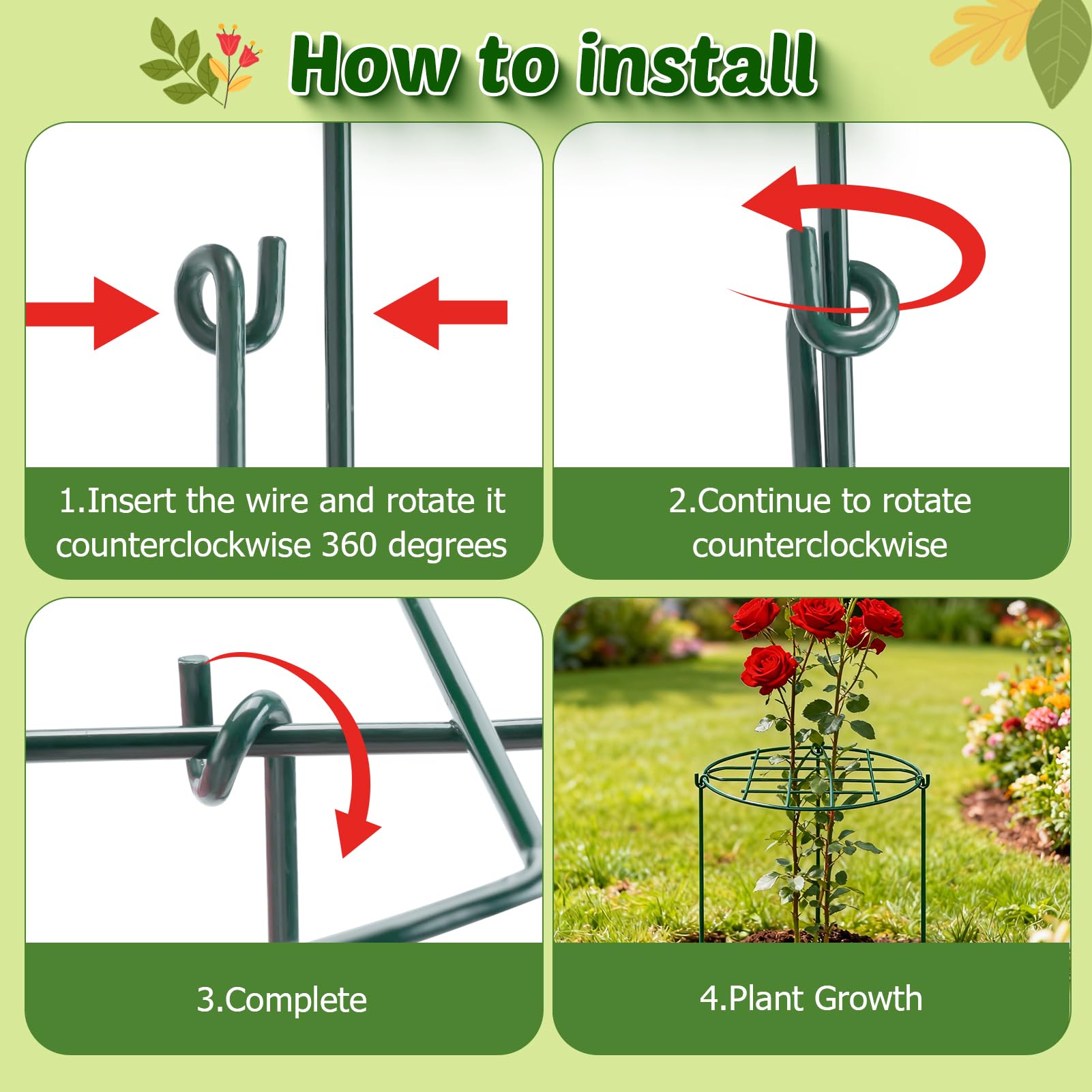 TTQ stacked peony cages folded for compact off-season storage