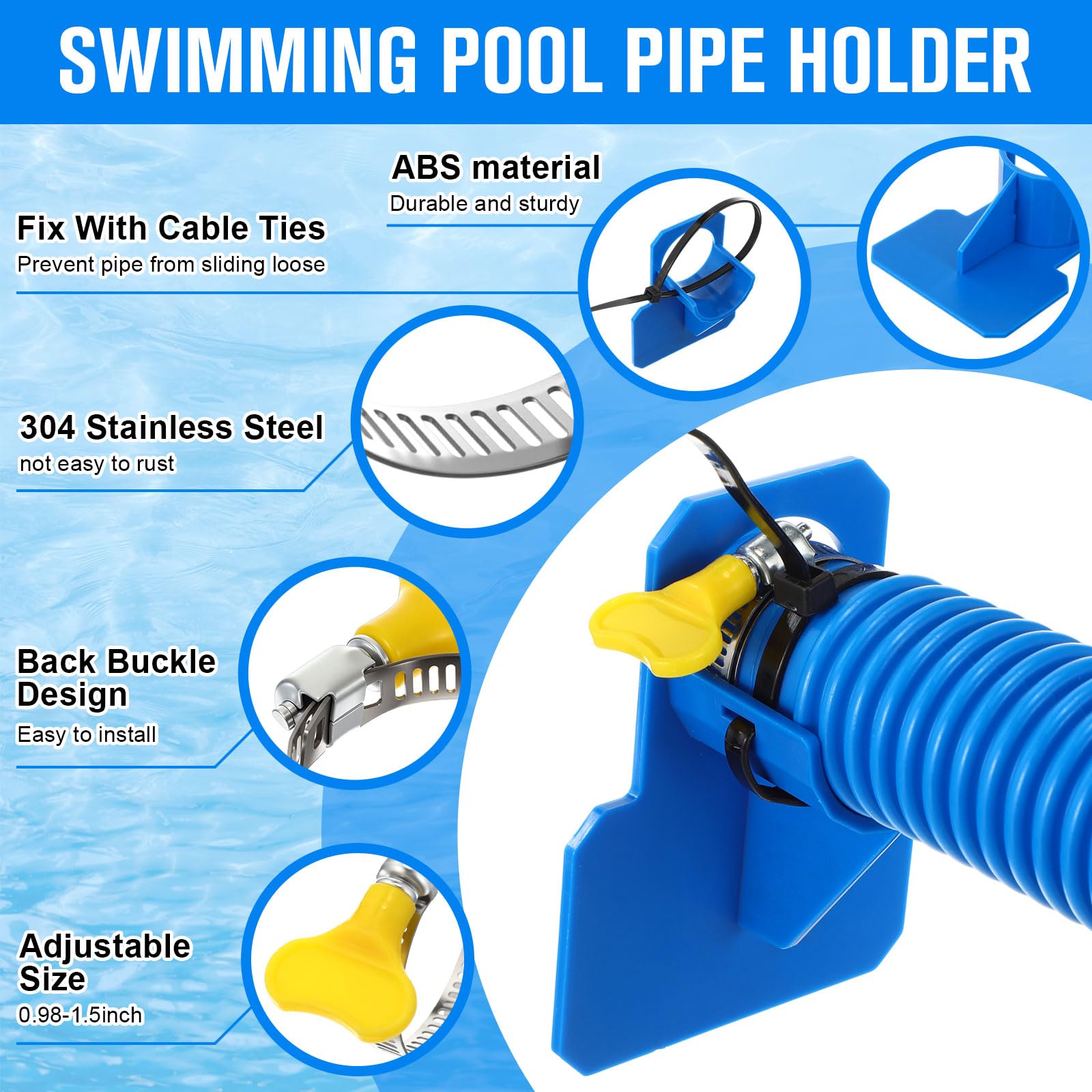 Tuanse hose attached to pool pump in use showing leak-free, steady water flow