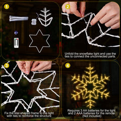 Tuanse snowflake hanging on porch delivering cozy warm-white illumination for guests