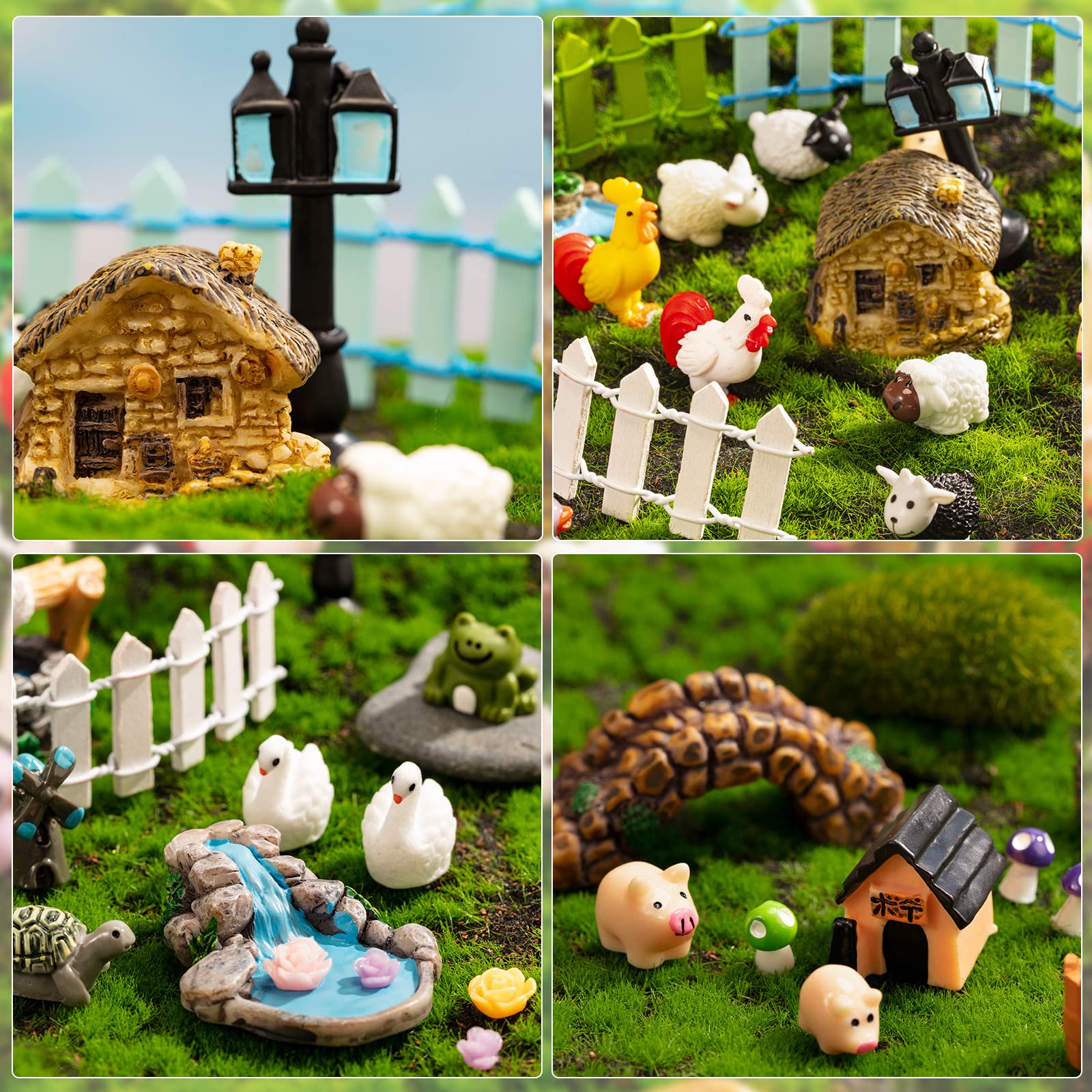 Tuanse arranged on a table as a tabletop fairy garden for inspiration
