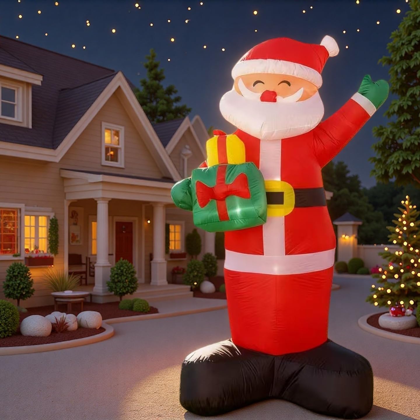 TUANZIHOME inflatable Santa front view showing festive design and curb appeal