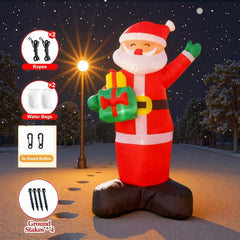 TUANZIHOME Santa lit at night with built-in LEDs for visible evening display