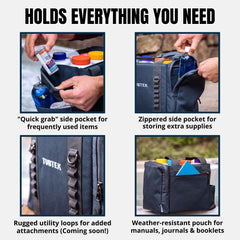 TUBTEK ChemBag holding multiple chemical bottles safely and upright