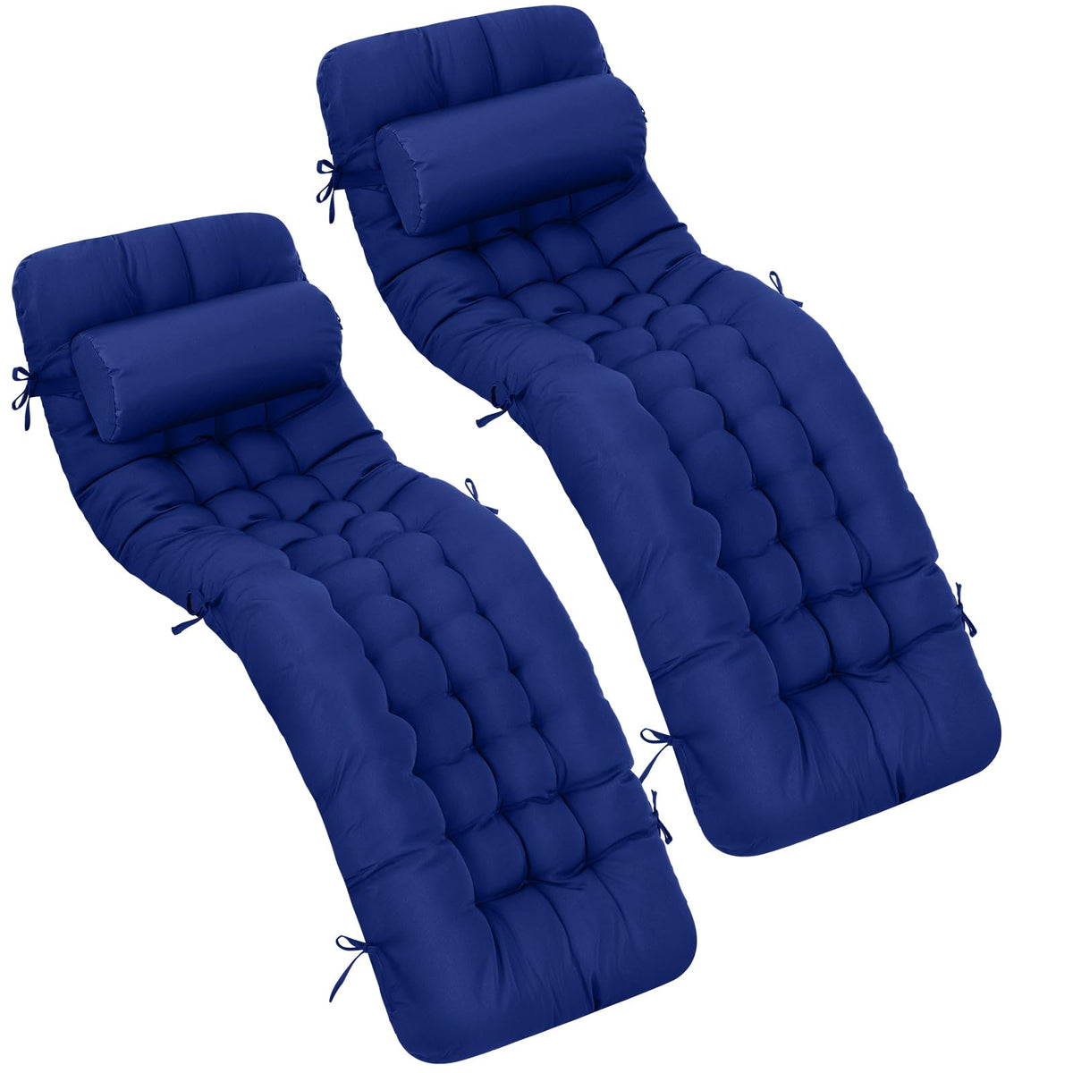 Tudomro front view of navy chaise cushion showing neat fit and comfort