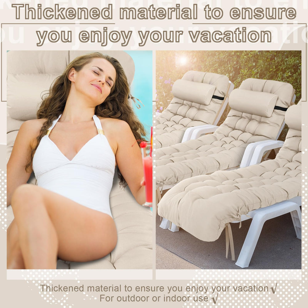 Tudomro chaise cushions in a poolside patio scene showing weather-ready outdoor use