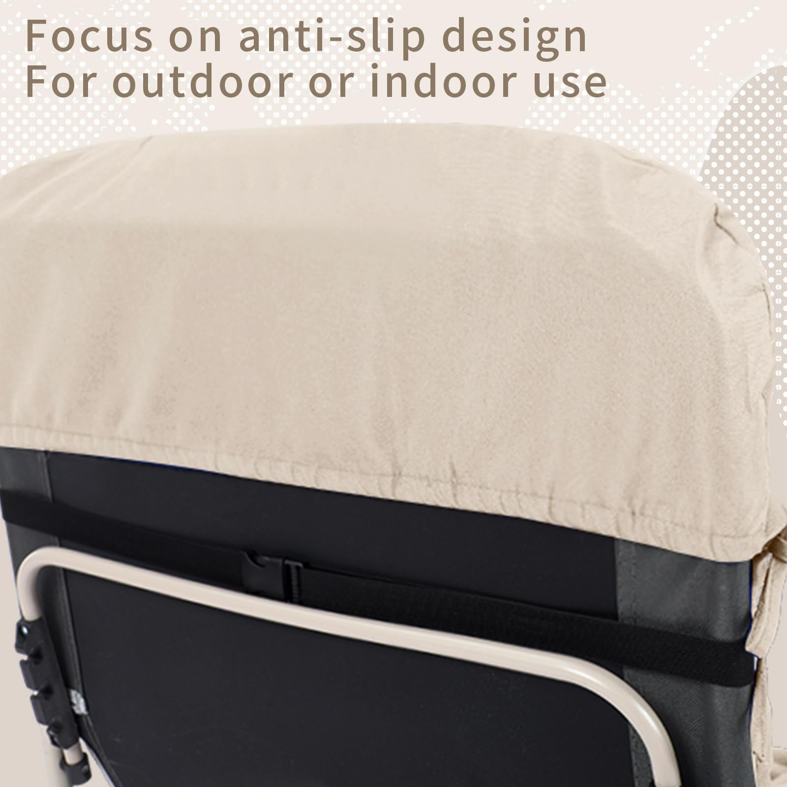 Tudomro cushion laid on lounge with tape-measure showing 66x21 inch size fit