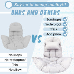 Tudomro cushion installed on patio hanging chair for cozy relaxation