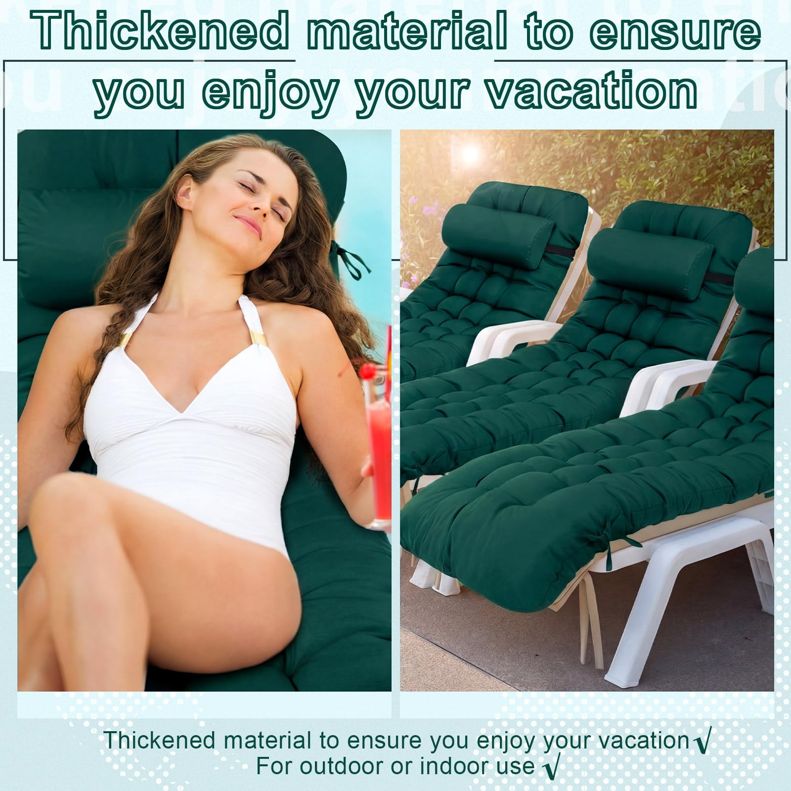 Tudomro cushion placed on patio lounge illustrating comfortable outdoor use
