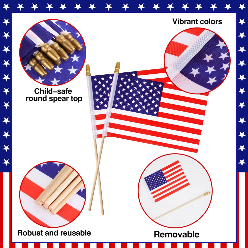 Tudomro flags lining a walkway creating patriotic curb appeal