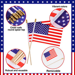 Tudomro flags lining a walkway creating patriotic curb appeal