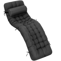 Tudomro front view of charcoal gray chaise cushion shows full coverage and added comfort
