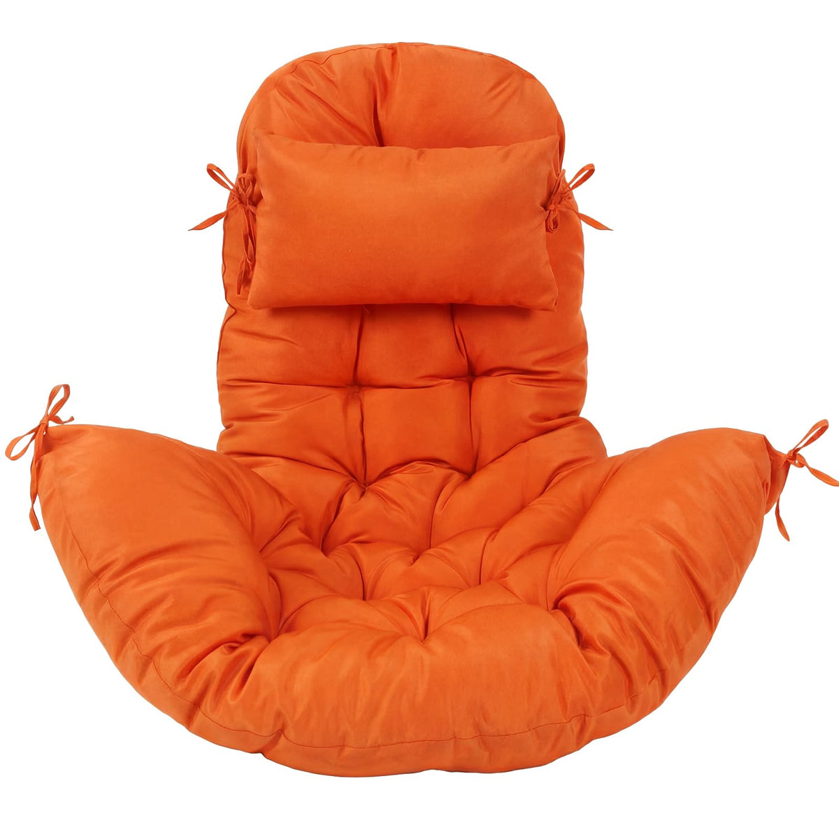 Tudomro front view of orange egg chair cushion showing full shape and coverage