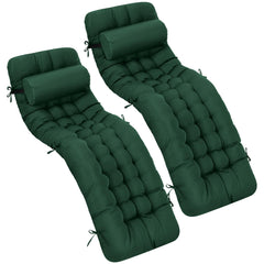 Tudomro front view of hunter green chaise lounge cushions showing neat fit and durable look