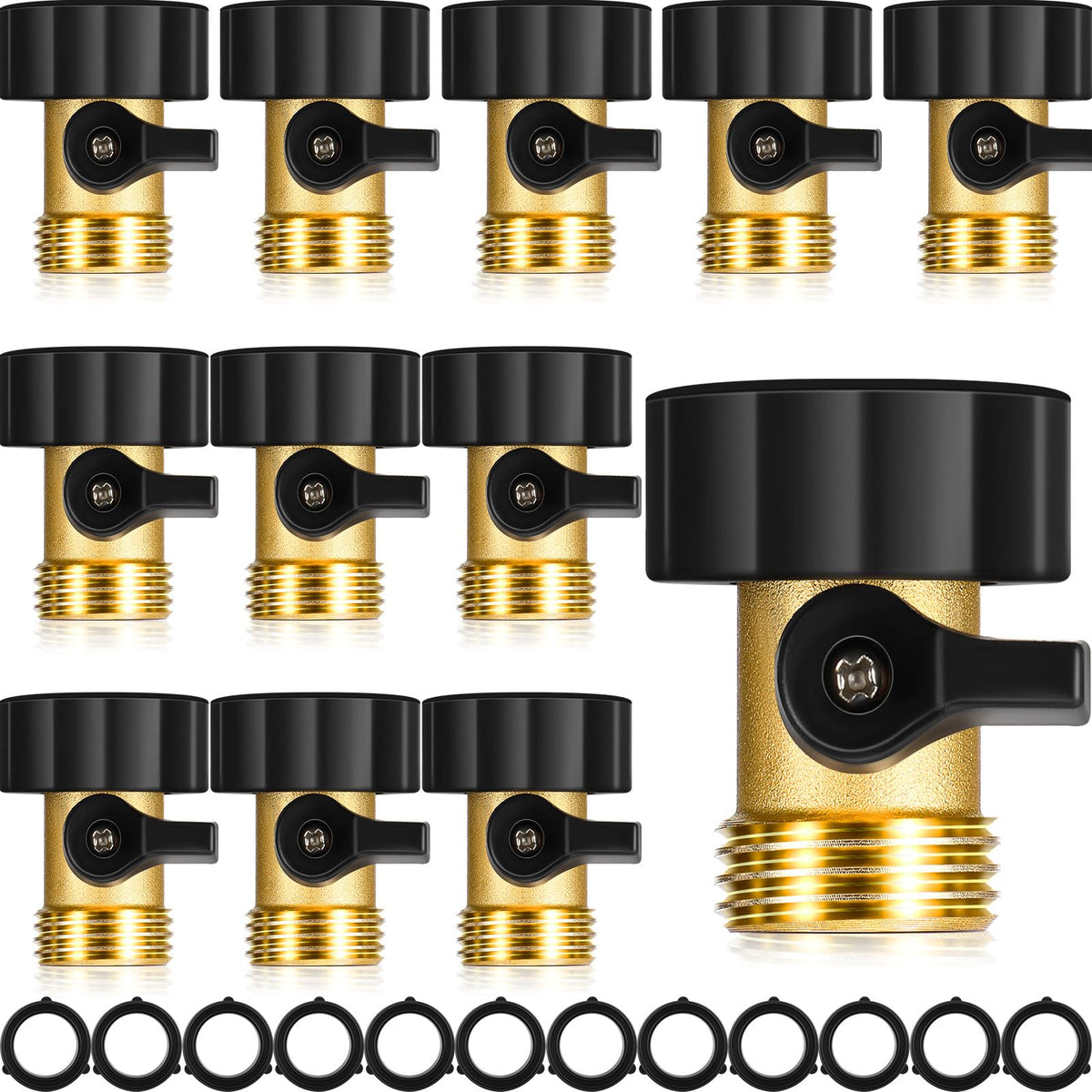 Tudomro front packaging showing ten brass shut off valves for quick identification and reliability