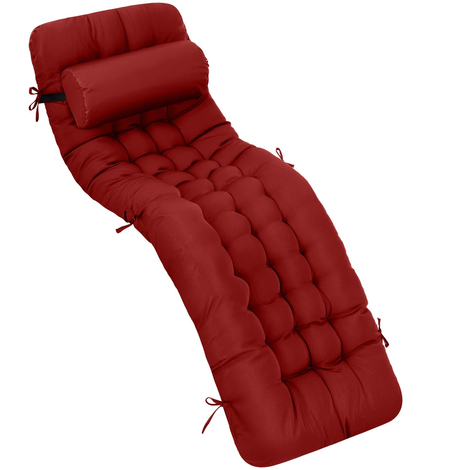 Tudomro front view burgundy cushion showing full-length comfort and weather resistance
