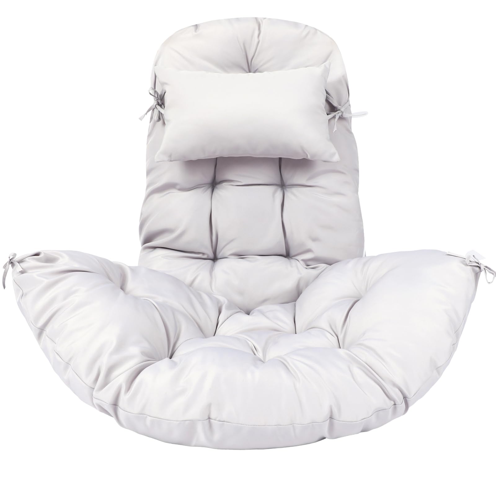 Tudomro front view cushion fitted on egg chair adds plush comfort