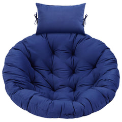 Tudomro front view of navy blue egg chair cushion showing full coverage benefit